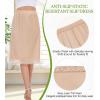 Lovasy Women Satin Half Slips Lace Long Underskirt Anti Static Under Skirt Soft Slip Dress for Skirts Dresses S-3XL(Nude)