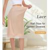 Lovasy Women Satin Half Slips Lace Long Underskirt Anti Static Under Skirt Soft Slip Dress for Skirts Dresses S-3XL(Nude)