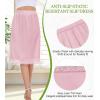 Lovasy Women Satin Half Slips Lace Long Underskirt Anti Static Under Skirt Soft Slip Dress for Skirts Dresses S-3XL(Rose Pink)