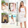 Lovasy Women Satin Half Slips Lace Long Underskirt Anti Static Under Skirt Soft Slip Dress for Skirts Dresses S-3XL(White)