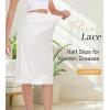 Lovasy Women Satin Half Slips Lace Long Underskirt Anti Static Under Skirt Soft Slip Dress for Skirts Dresses S-3XL(White)