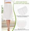 Lovasy Women Satin Half Slips Lace Long Underskirt Anti Static Under Skirt Soft Slip Dress for Skirts Dresses S-3XL(White)