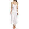 Lovasy Women Satin Nightgown Sexy Lingerie Long Slip Dress V Neck Sleepwear Nightdress S-XXL(White)