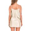 Lovasy Women Satin Nightgown Sexy Lingerie Sleepwear Silk Slip Dress V Neck Negligee Nightie Bridal Babydoll Short Nightwear(Champagne)