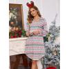 Lovasy Womens Cotton Long Sleeves Nightgowns Christmas Sleepwear V Neck Sleepshirt Nightdress with Pockets S-3XL(Christmas02)