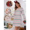 Lovasy Womens Cotton Long Sleeves Nightgowns Christmas Sleepwear V Neck Sleepshirt Nightdress with Pockets S-3XL(Christmas02)