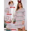 Lovasy Womens Cotton Long Sleeves Nightgowns Christmas Sleepwear V Neck Sleepshirt Nightdress with Pockets S-3XL(Christmas02)