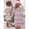 Lovasy Womens Cotton Long Sleeves Nightgowns Christmas Sleepwear V Neck Sleepshirt Nightdress with Pockets S-3XL(Christmas03)