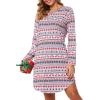 Lovasy Womens Cotton Long Sleeves Nightgowns Christmas Sleepwear V Neck Sleepshirt Nightdress with Pockets S-3XL(Christmas03)