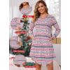Lovasy Womens Cotton Long Sleeves Nightgowns Christmas Sleepwear V Neck Sleepshirt Nightdress with Pockets S-3XL(Christmas03)