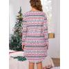 Lovasy Womens Cotton Long Sleeves Nightgowns Christmas Sleepwear V Neck Sleepshirt Nightdress with Pockets S-3XL(Christmas03)