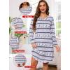Lovasy Womens Cotton Long Sleeves Nightgowns Christmas Sleepwear V Neck Sleepshirt Nightdress with Pockets S-3XL(Christmas04)