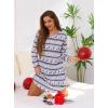 Lovasy Womens Cotton Long Sleeves Nightgowns Christmas Sleepwear V Neck Sleepshirt Nightdress with Pockets S-3XL(Christmas04)
