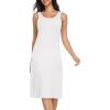 Lovasy Full Slip for Women Under Dress Long Wide Straps Slips Sleeveless Tank Tops Dresses Nightgown S-3XL(White)