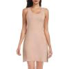 Lovasy Full Slips for Women Sleeveless Tank Tops Under Dress Wide Straps Mini Slip Nightwear S-3XL(Camel)