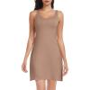 Lovasy Full Slips for Women Sleeveless Tank Tops Under Dress Wide Straps Mini Slip Nightwear S-3XL(Coffee)