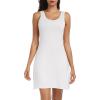 Lovasy Full Slips for Women Sleeveless Tank Tops Under Dress Wide Straps Mini Slip Nightwear S-3XL(White)
