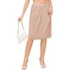 Lovasy Half Slip for Women Under Dress Lace Slip Skirt Anti-Cling Knee Length Underskirt S-3XL(Camel)