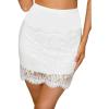 Lovasy Half Slips for Women Under Dress Floral Lace Slip Skirt Anti-static Short Underskirt for Dresses Skirt S-XXL(White)