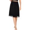 Lovasy Satin Half Slip for Women Under Dress Lace Long Underskirt Anti-Static Skirt Slips for Underdress S-3XL(Black)