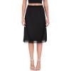 Lovasy Women Satin Half Slips Lace Long Underskirt Anti Static Under Skirt Soft Slip Dress for Skirts Dresses S-3XL(Black)
