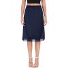 Lovasy Women Satin Half Slips Lace Long Underskirt Anti Static Under Skirt Soft Slip Dress for Skirts Dresses S-3XL(Navy Blue)