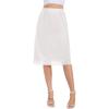 Lovasy Women Satin Half Slips Lace Long Underskirt Anti Static Under Skirt Soft Slip Dress for Skirts Dresses S-3XL(White)
