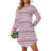Lovasy Womens Cotton Long Sleeves Nightgowns Christmas Sleepwear V Neck Sleepshirt Nightdress with Pockets S-3XL(Christmas03)