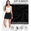 Lovasy Womens Casual Shorts Cotton Soft Pajama Bottom Drawstring High Waist Side Slit Pjs Shorts Sleepwear S-2XL(Black)