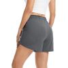 Lovasy Womens Casual Shorts Cotton Soft Pajama Bottom Drawstring High Waist Side Slit Pjs Shorts Sleepwear S-2XL(Dark Gray)