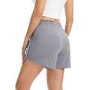 Lovasy Womens Casual Shorts Cotton Soft Pajama Bottom Drawstring High Waist Side Slit Pjs Shorts Sleepwear S-2XL(Gray)