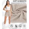 Lovasy Womens Casual Shorts Cotton Soft Pajama Bottom Drawstring High Waist Side Slit Pjs Shorts Sleepwear S-2XL(Khaki)