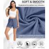 Lovasy Womens Casual Shorts Cotton Soft Pajama Bottom Drawstring High Waist Side Slit Pjs Shorts Sleepwear S-2XL(Navy Blue)