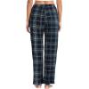 Lovasy Womens Plaid Pajama Pants Casual Drawstring Waist Bottoms Sleepwear Sleep Pants with Pockets S-XXL(Plaid-black and White)
