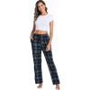 Lovasy Womens Plaid Pajama Pants Casual Drawstring Waist Bottoms Sleepwear Sleep Pants with Pockets S-XXL(Plaid-black and White)