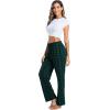 Lovasy Womens Plaid Pajama Pants Casual Drawstring Waist Bottoms Sleepwear Sleep Pants with Pockets S-XXL(Plaid-green1)