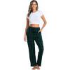 Lovasy Womens Plaid Pajama Pants Casual Drawstring Waist Bottoms Sleepwear Sleep Pants with Pockets S-XXL(Plaid-green1)