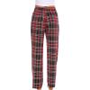 Lovasy Womens Plaid Pajama Pants Casual Drawstring Waist Bottoms Sleepwear Sleep Pants with Pockets S-XXL(Plaid-wine Red)