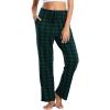 Lovasy Womens Plaid Pajama Pants Casual Drawstring Waist Bottoms Sleepwear Sleep Pants with Pockets S-XXL(Plaid-green1)