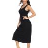 Lovasy Womens Full Slip Tank Top Dress Wide Straps Long Slips Underdress Soft Sleeveless Nightgown S-3XL(Black)