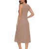 Lovasy Womens Full Slip Tank Top Dress Wide Straps Long Slips Underdress Soft Sleeveless Nightgown S-3XL(Coffee)