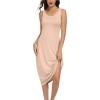 Lovasy Womens Full Slip Tank Top Dress Wide Straps Long Slips Underdress Soft Sleeveless Nightgown S-3XL(Nude)