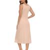 Lovasy Womens Full Slip Tank Top Dress Wide Straps Long Slips Underdress Soft Sleeveless Nightgown S-3XL(Nude)
