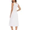 Lovasy Womens Full Slip Tank Top Dress Wide Straps Long Slips Underdress Soft Sleeveless Nightgown S-3XL(White)