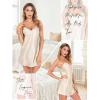 Lovasy Women’s 2 Pack Silk Nightgown Sexy Lingerie Satin Sleepwear Negligee V Neck Chemise Nightwear Mini Slip Dress S-XXL(Black & Champagne)