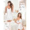 Lovasy Women’s 2 Pack Silk Nightgown Sexy Lingerie Satin Sleepwear Negligee V Neck Chemise Nightwear Mini Slip Dress S-XXL(Champagne & White)