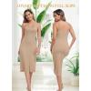 Lovasy Women’s Full Slip for Under Dresses Cami Slip Mini Dress Adjustable Straps Basic Long Full Slips Nightgown S-3XL(Camel)