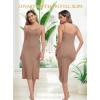 Lovasy Women’s Full Slip for Under Dresses Cami Slip Mini Dress Adjustable Straps Basic Long Full Slips Nightgown S-3XL(Coffee)