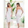 Lovasy Women’s Full Slip for Under Dresses Cami Slip Mini Dress Adjustable Straps Basic Long Full Slips Nightgown S-3XL(White)