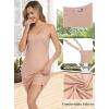 Lovasy Women’s Full Slips Cami Slip Mini Dress Adjustable Spaghetti Straps Basic Under Dresses Sleeveless Nightgown S-3XL(Camel)